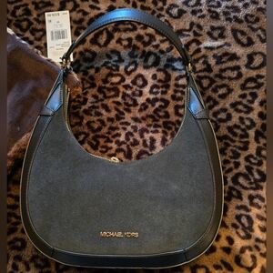 Michael Kors Elegant Preston Small Suede and Leather Bag